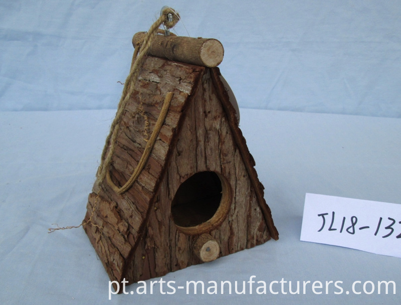 gaiola de pássaro casca de madeira wood bark bird cage